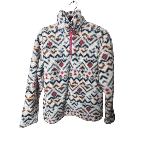Eddie Bauer Women’s Sz Small Aztec 1/4 Zip Fleece Pullover Sweater Outdoor - Picture 1 of 7